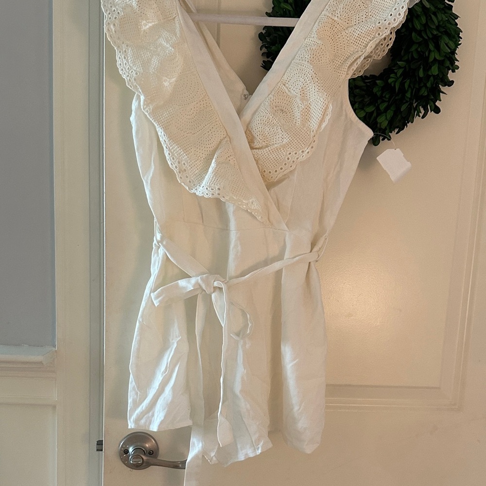 The Impeccable Pig Cream Lace romper
